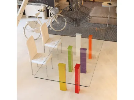 Tavolo di design fisso in vetro Romolo di Ponti Terenghi