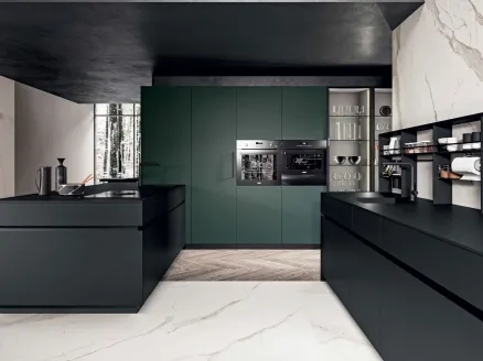 Cucina Moderna Area 22 30° con penisola in laccato opaco di Dibiesse