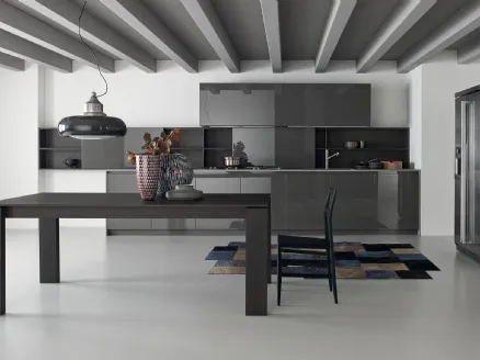 Cucina Design lineare Artè in laccato lucido di Key Cucine