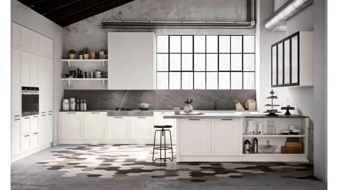 Cucina Moderna angolare con penisola Frame Charme 1 di Nova Cucina