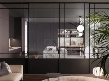 Porta per interni Deco a Trascinamento in vetro e alluminio di ADL