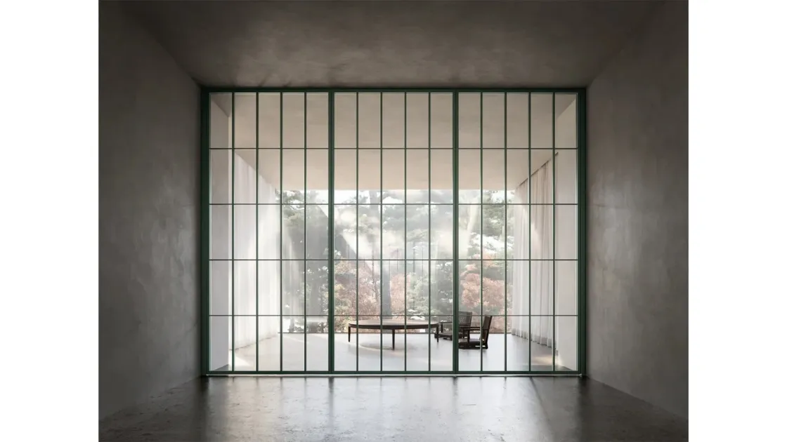 Porta per interni Japo Rototraslante in vetro e alluminio di ADL