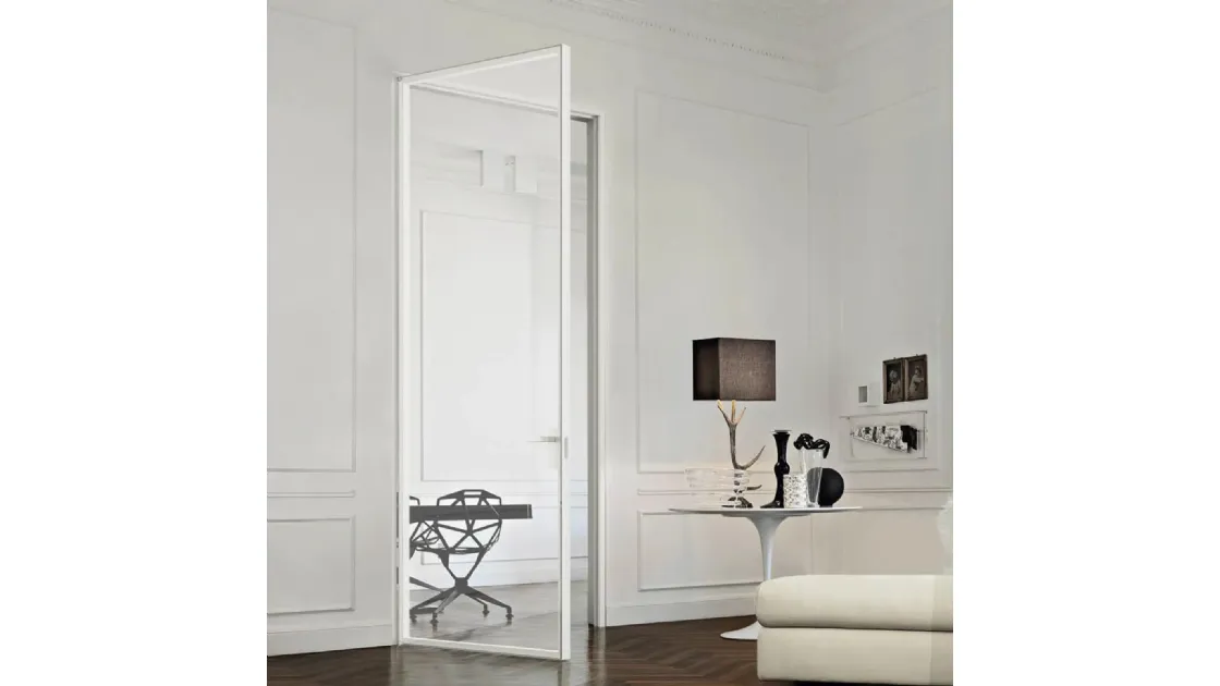Porta per interni in vetro con telaio in alluminio Just Battente con Stipite di Doal