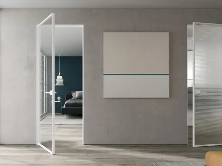 Porta per interni Mitica Battente in vetro con telaio in alluminio di ADL