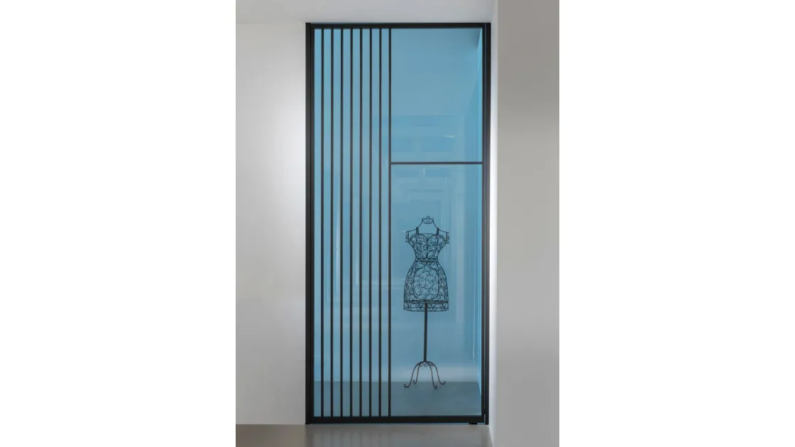 Porta per interni in vetro con telaio in alluminio Zeus a Bilico di Doal