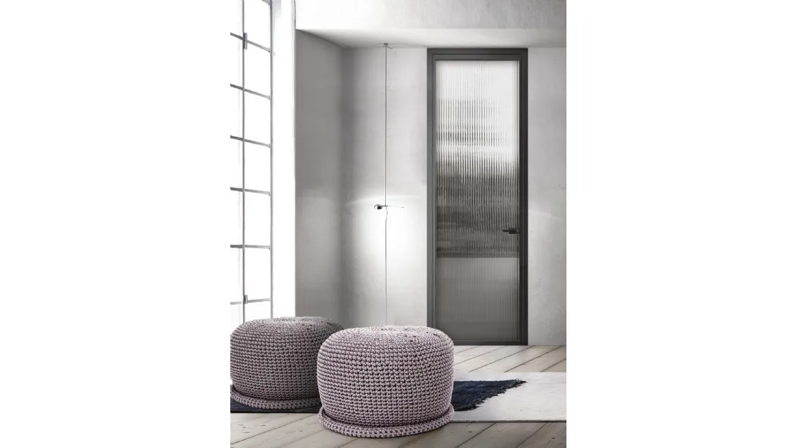 Porta per interni in vetro con telaio in alluminio Zeus Battente con Stipite di Doal