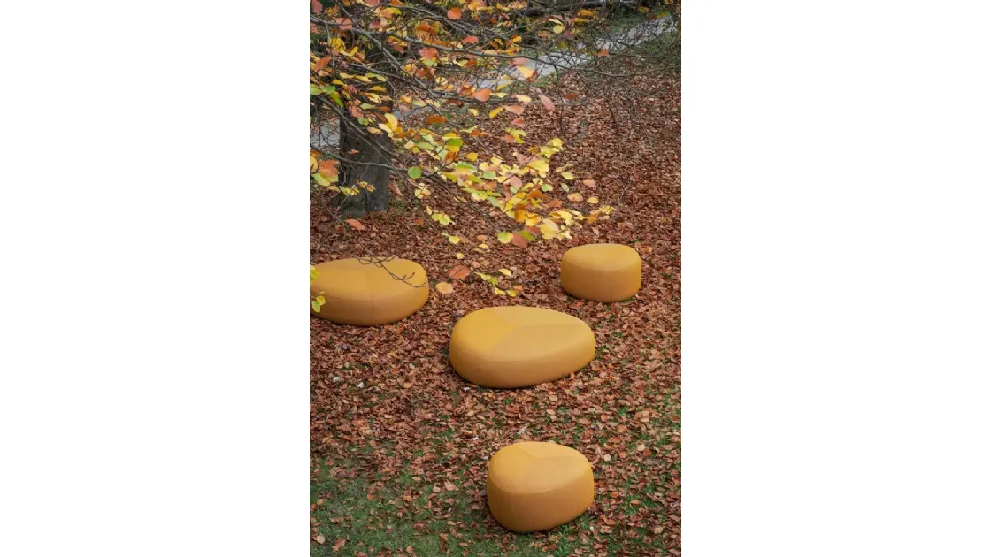 Pouf da giardino Kipu in tessuto Giallo di LaPalma