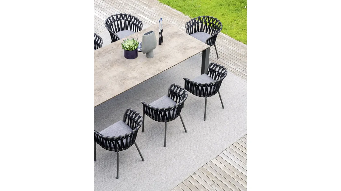 Tavolo allungabile con top in HPL e struttura in alluminio Dolmen di Varaschin