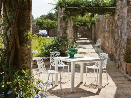 Tavolo Quadrato Easy alluminio verniciato di Fast