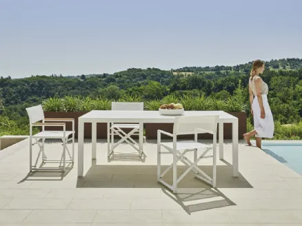 Tavolo rettangolare in HPL con base in alluminio verniciato Victor di Varaschin