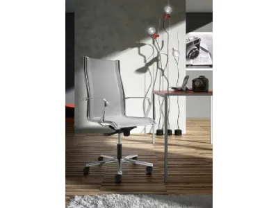 Seduta Operativa Alfa-RE in tessuto con braccioli in metallo di Sedie Brianza